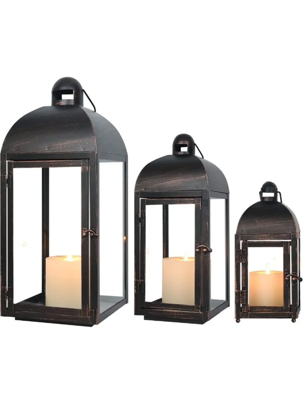 Set of 3 Vintage Farmhouse Lanterns - Large 23